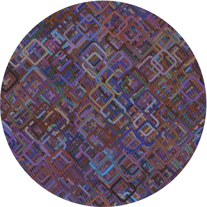 Square Patterned Plum Purple Rug, pat2411lblu
