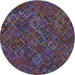 Square Patterned Plum Purple Rug, pat2411lblu