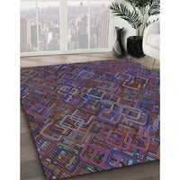 Patterned Plum Purple Rug, pat2411lblu