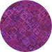 Square Machine Washable Transitional Dark Orchid Purple Rug in a Living Room, wshpat2411pur