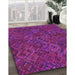 Patterned Dark Orchid Purple Rug in Family Room, pat2411pur