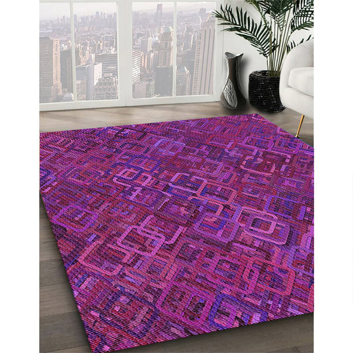 Machine Washable Transitional Dark Orchid Purple Rug in a Family Room, wshpat2411pur