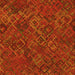 Round Patterned Orange Red Orange Rug, pat2411yw