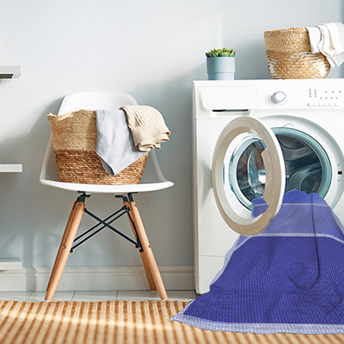 Machine Washable Transitional Denim Blue Rug in a Washing Machine, wshpat2412blu