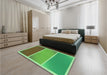 Patterned Seaweed Green Rug in a Bedroom, pat2412grn