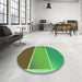 Round Patterned Seaweed Green Rug in a Office, pat2412grn