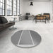 Round Patterned Smokey Gray Rug in a Office, pat2412gry