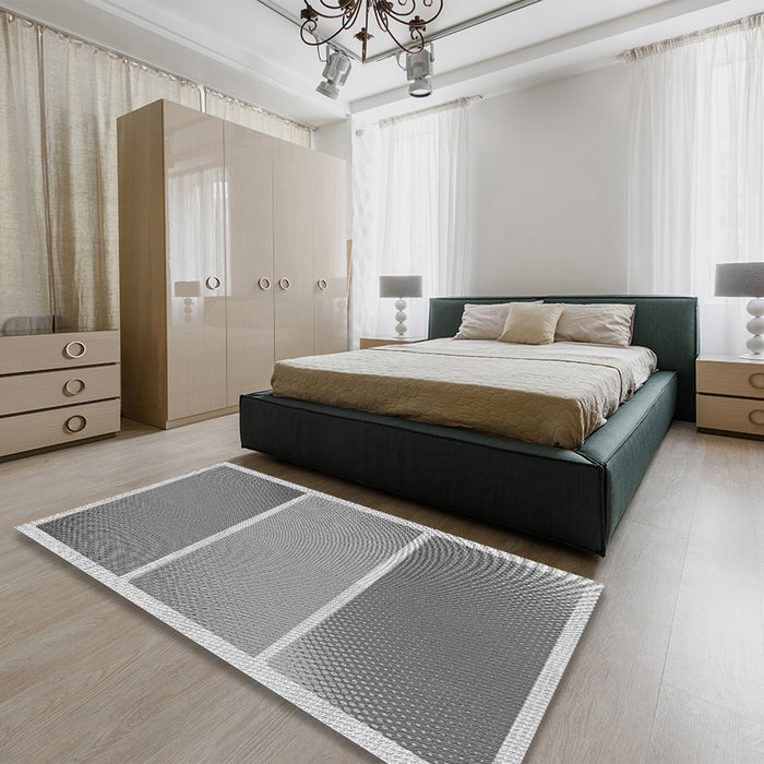 Patterned Smokey Gray Rug in a Bedroom, pat2412gry