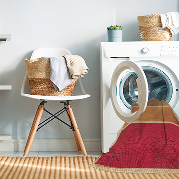 Machine Washable Transitional Orange Rug in a Washing Machine, wshpat2412org