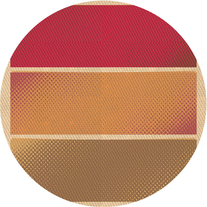 Square Patterned Orange Rug, pat2412org