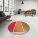 Round Patterned Orange Rug in a Office, pat2412org