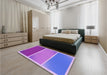 Patterned Purple Mimosa Purple Rug in a Bedroom, pat2412pur