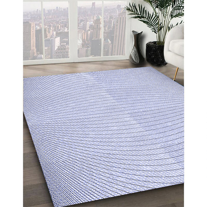 Patterned Lavender Blue Rug in Family Room, pat2413blu