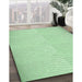 Machine Washable Transitional Mint Green Rug in a Family Room, wshpat2413grn