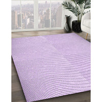 Patterned Bright Lilac Purple Rug, pat2413pur