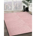 Machine Washable Transitional Pink Rug in a Family Room, wshpat2413rd