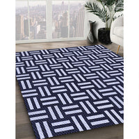 Patterned Night Blue Rug, pat2414blu