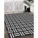 Patterned Cloud Gray Rug in Family Room, pat2414gry