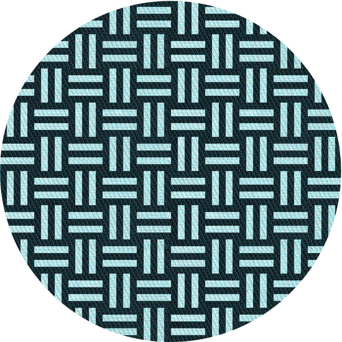 Square Patterned Tiffany Blue Rug, pat2414lblu