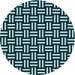 Square Patterned Tiffany Blue Rug, pat2414lblu