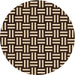 Square Patterned Black Brown Rug, pat2414org