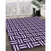 Patterned Bright Lilac Purple Rug, pat2414pur