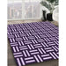 Patterned Bright Lilac Purple Rug in Family Room, pat2414pur