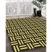 Machine Washable Transitional Metallic Gold Rug in a Family Room, wshpat2414yw