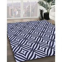 Patterned Night Blue Rug, pat2415blu