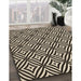 Patterned Midnight Gray Rug in Family Room, pat2415brn