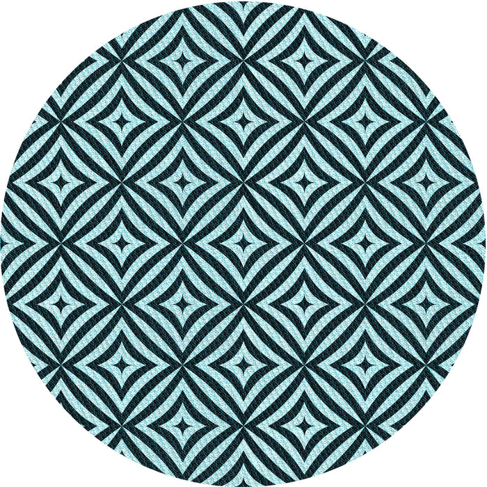 Square Patterned Blue Rug, pat2415lblu