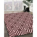 Patterned Baby Pink Rug in Family Room, pat2415rd