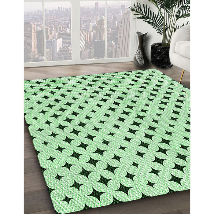 Machine Washable Transitional Mint Green Rug in a Family Room, wshpat2416grn