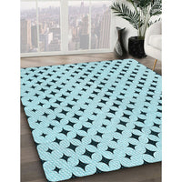 Patterned Seafoam Green Rug, pat2416lblu