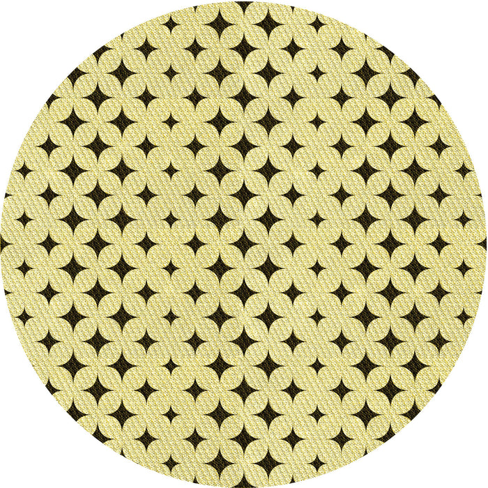 Square Patterned Sun Yellow Rug, pat2416yw