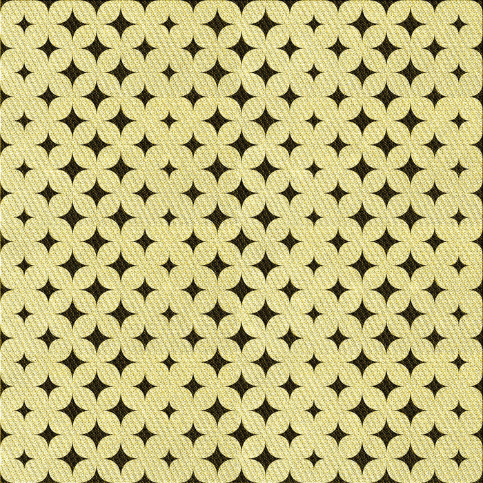 Round Patterned Sun Yellow Rug, pat2416yw