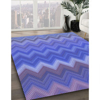 Patterned Sky Blue Rug, pat2417blu