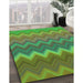 Machine Washable Transitional Seaweed Green Rug in a Family Room, wshpat2417grn