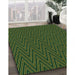 Patterned Dark Lime Green Rug in Family Room, pat2418grn