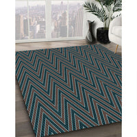 Patterned Charcoal Black Rug, pat2418lblu