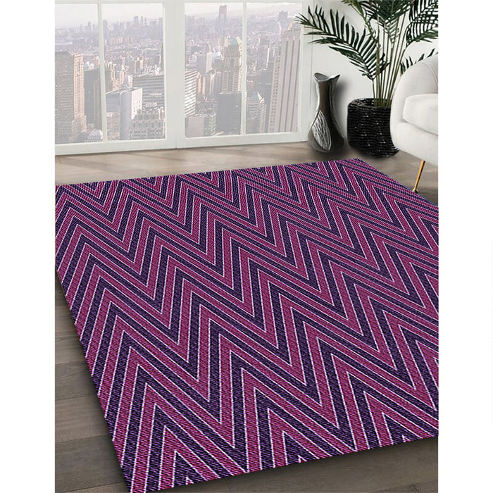 Patterned Orchid Purple Rug in Family Room, pat2418pur