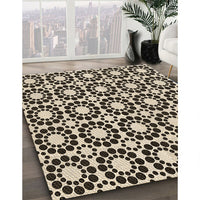 Patterned Deep Peach Orange Rug, pat2419brn