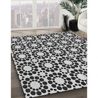 Patterned Charcoal Black Rug, pat2419gry