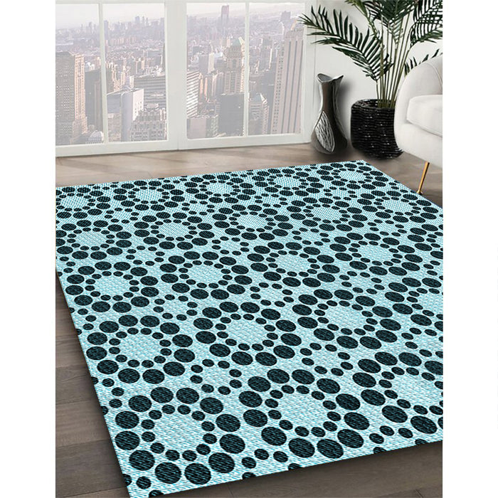 Machine Washable Transitional Blue Rug in a Family Room, wshpat2419lblu
