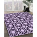 Patterned Blossom Pink Rug in Family Room, pat2419pur