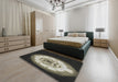 Patterned Mid Gray Novelty Rug in a Bedroom, pat241