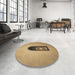 Round Patterned Orange Rug in a Office, pat242brn
