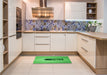 Patterned Neon Green Rug in a Kitchen, pat242grn