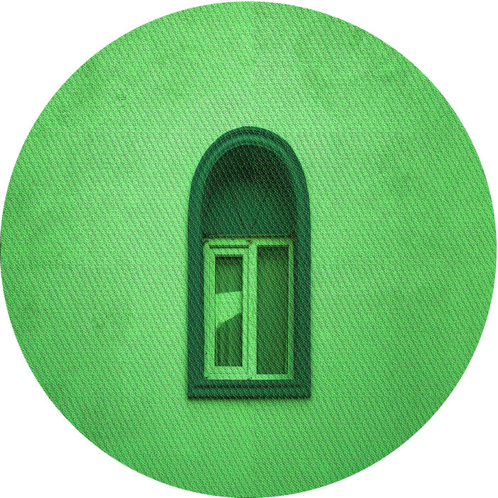 Square Patterned Neon Green Rug, pat242grn