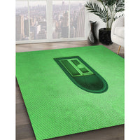 Patterned Neon Green Rug, pat242grn